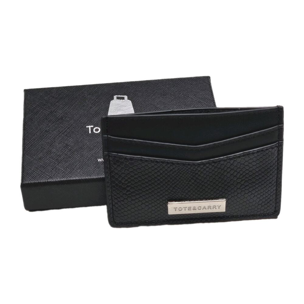 Tote & Carry Black Python Print Card Holder Wallet New with Tags